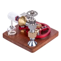 ENJOMOR Speed-Controlled Single Cylinder Stirling Engine Model with Ball Bearing Flywheel - STEM Toys