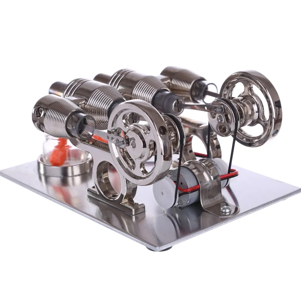 ENJOMOR Stirling Engine Model Generator with Bulb and Voltage Digital Display Meter - STEM Toy