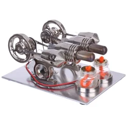 ENJOMOR Stirling Engine Model Generator with Bulb and Voltage Digital Display Meter - STEM Toy