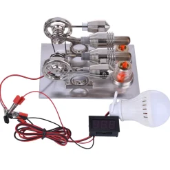 ENJOMOR Stirling Engine Model Generator with Bulb and Voltage Digital Display Meter - STEM Toy