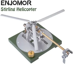 ENJOMOR Stirling Helicopter Model Kit Gamma Hot Air Stirling Engine Model DIY Assembly Model STEM Educational Toy