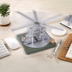 ENJOMOR Stirling Helicopter Model Kit Gamma Hot Air Stirling Engine Model DIY Assembly Model STEM Educational Toy