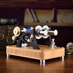 ENJOMOR α-type Alpha Double-Cylinder Double-Piston Hot Air Stirling Engine Model Toy Gift for Science and Education Machinery Enthusiasts