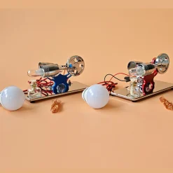 ENJOMOR γ-Type Mirror-Reflective Thermal Air Stirling Engine Generator Model with LED Bulb String