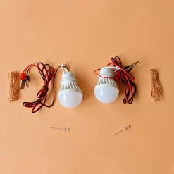 ENJOMOR γ-Type Mirror-Reflective Thermal Air Stirling Engine Generator Model with LED Bulb String