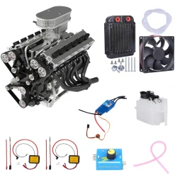 ENJOMOR V12 Engine GS-V12 72CC DOHC 4-Stroke 12-Cylinder 48-Valve Water-Cooled Electric Start Gasoline Engine Model - V12 Engine Model That Works