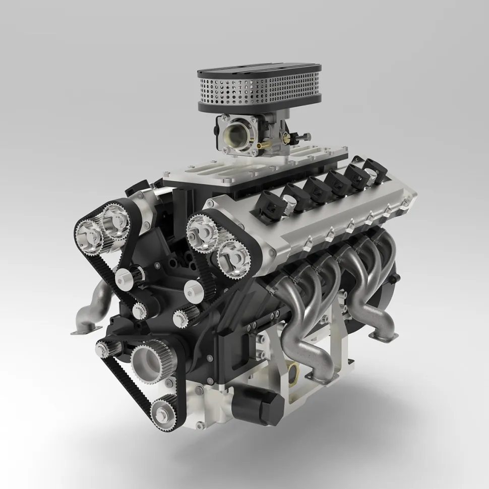ENJOMOR V12 Engine GS-V12 72CC DOHC 4-Stroke 12-Cylinder 48-Valve Water-Cooled Electric Start Gasoline Engine Model - V12 Engine Model That Works