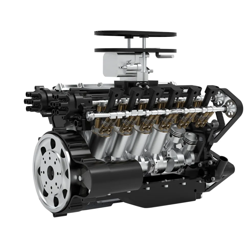 ENJOMOR V12 Engine GS-V12 72CC DOHC 4-Stroke 12-Cylinder 48-Valve Water-Cooled Electric Start Gasoline Engine Model - V12 Engine Model That Works