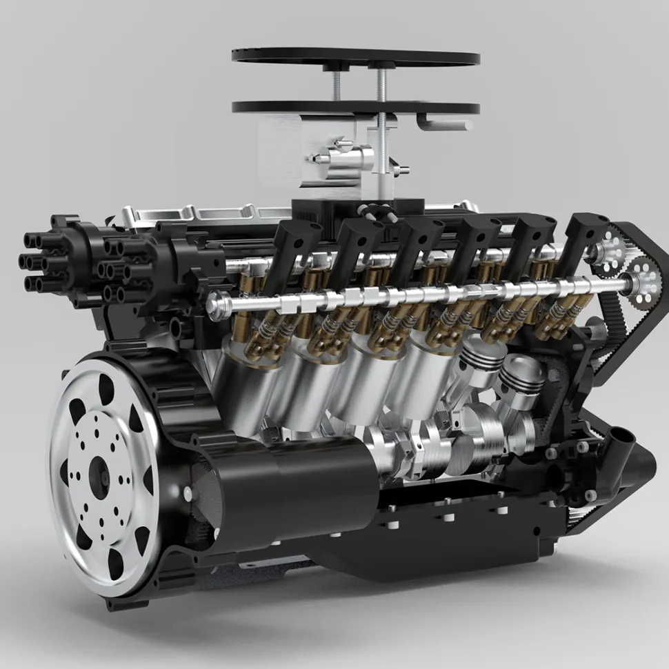 ENJOMOR V12 Engine GS-V12 72CC DOHC 4-Stroke 12-Cylinder 48-Valve Water-Cooled Electric Start Gasoline Engine Model - V12 Engine Model That Works