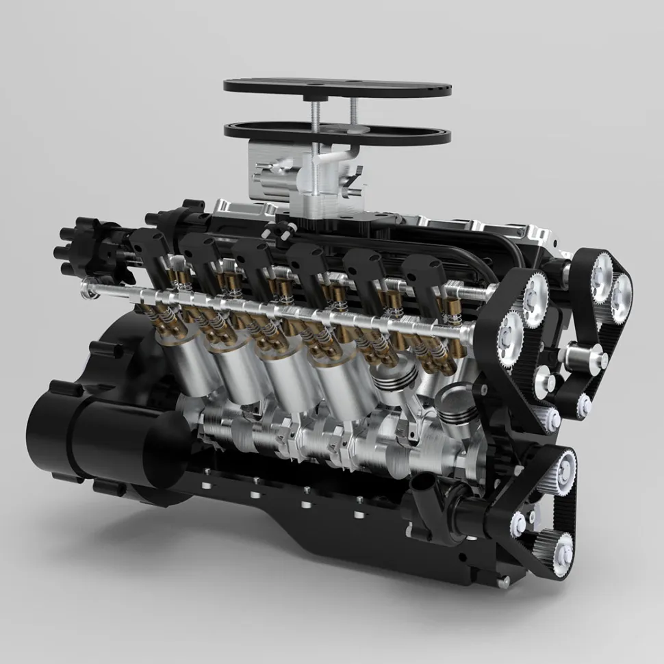 ENJOMOR V12 Engine GS-V12 72CC DOHC 4-Stroke 12-Cylinder 48-Valve Water-Cooled Electric Start Gasoline Engine Model - V12 Engine Model That Works