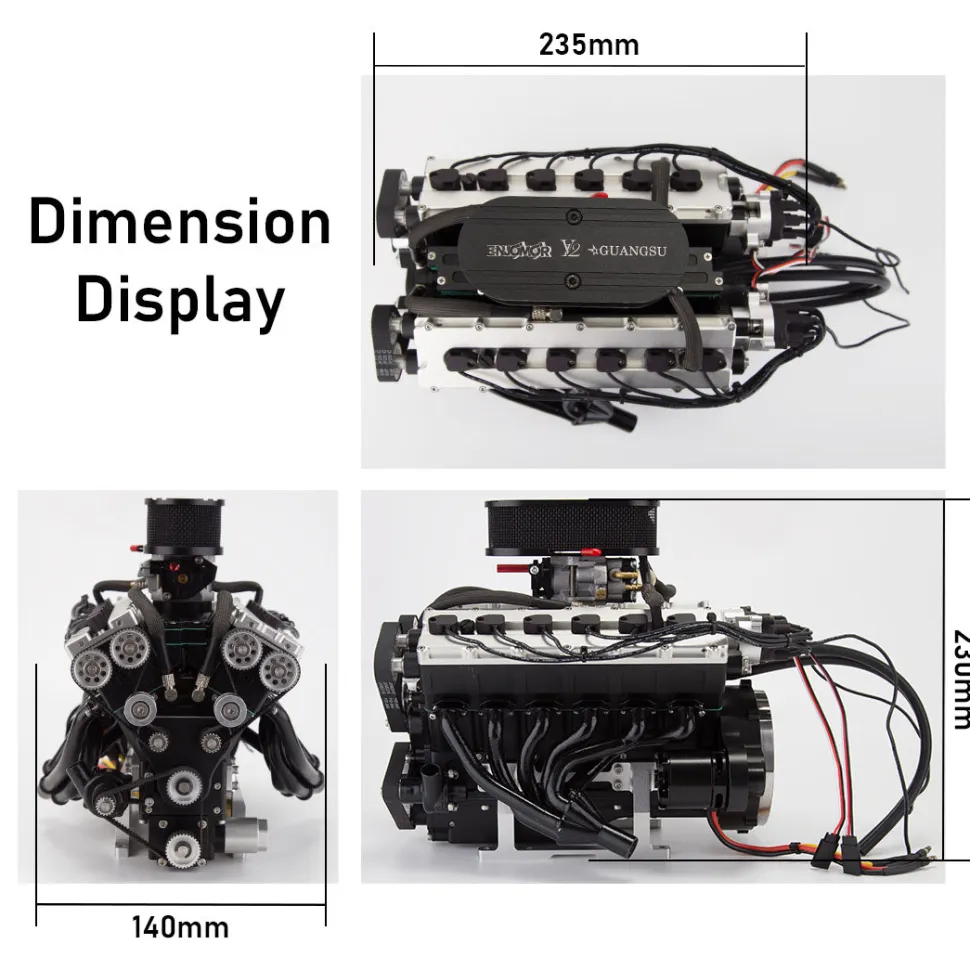 ENJOMOR V12 Engine with Starter Kit and Base - One Key Start