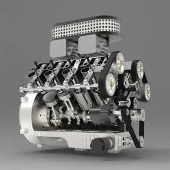 ENJOMOR V8 GS-V8 78CC DOHC Four-Stroke V-Shaped Eight-Cylinder Water-cooled Electric Gasoline Internal Combustion Engine Model - V8 Engine Model That Works