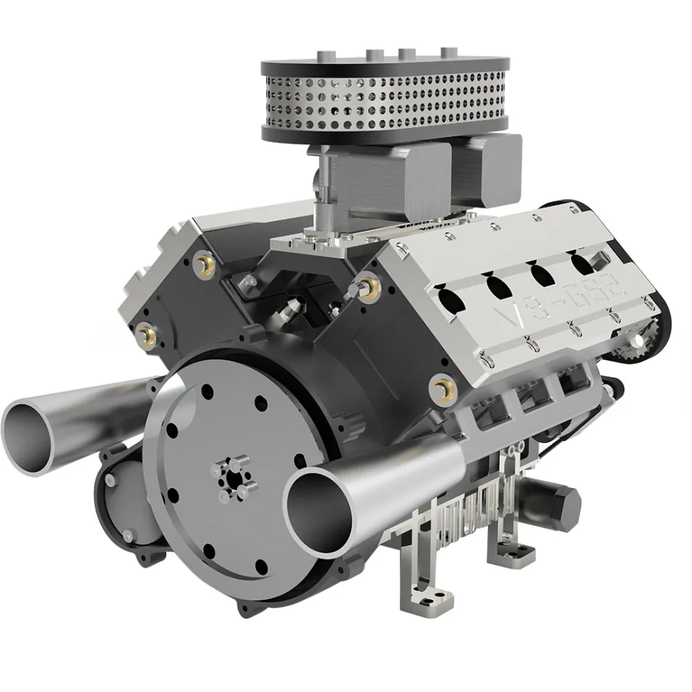ENJOMOR V8 GS-V8 78CC DOHC Four-Stroke V-Shaped Eight-Cylinder Water-cooled Electric Gasoline Internal Combustion Engine Model - V8 Engine Model That Works