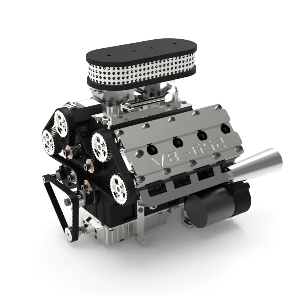 ENJOMOR V8 GS-V8 78CC DOHC Four-Stroke V-Shaped Eight-Cylinder Water-cooled Electric Gasoline Internal Combustion Engine Model - V8 Engine Model That Works