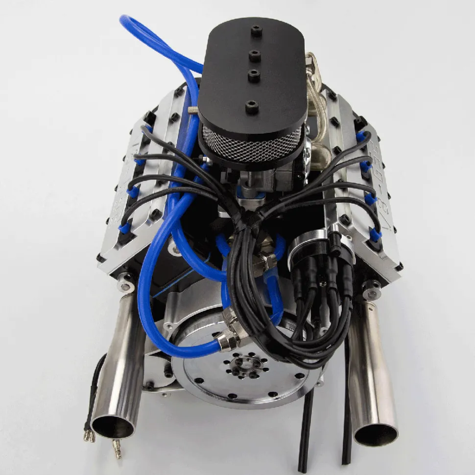 ENJOMOR V8 GS-V8 78CC DOHC Four-Stroke V-Shaped Eight-Cylinder Water-cooled Electric Gasoline Internal Combustion Engine Model - V8 Engine Model That Works