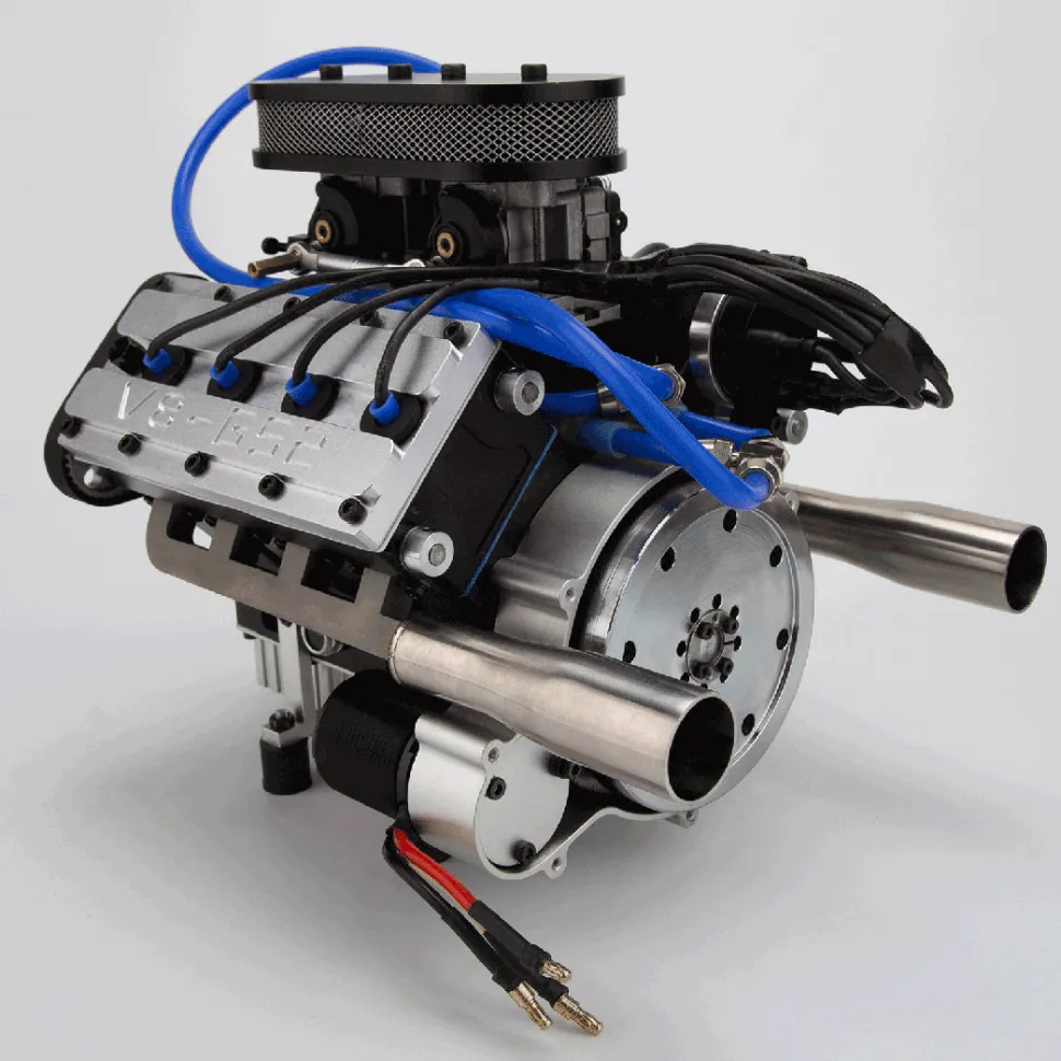 ENJOMOR V8 GS-V8 78CC DOHC Four-Stroke V-Shaped Eight-Cylinder Water-cooled Electric Gasoline Internal Combustion Engine Model - V8 Engine Model That Works