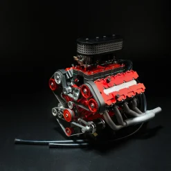 ENJOMOR V8 GS-V8 78CC DOHC Four-Stroke V-Shaped Eight-Cylinder Water-cooled Electric Gasoline Internal Combustion Engine Model - V8 Engine Model That Works