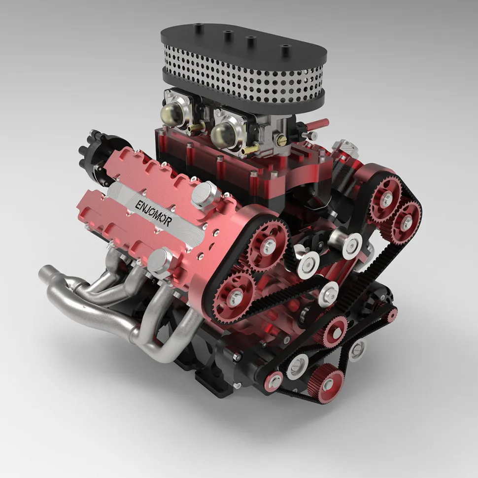 ENJOMOR V8 GS-V8 78CC DOHC Gasoline V8 Engine Model That Works with Starter Kit