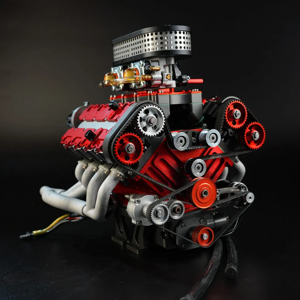 ENJOMOR V8 GS-V8 78CC DOHC Gasoline V8 Engine Model That Works with Starter Kit