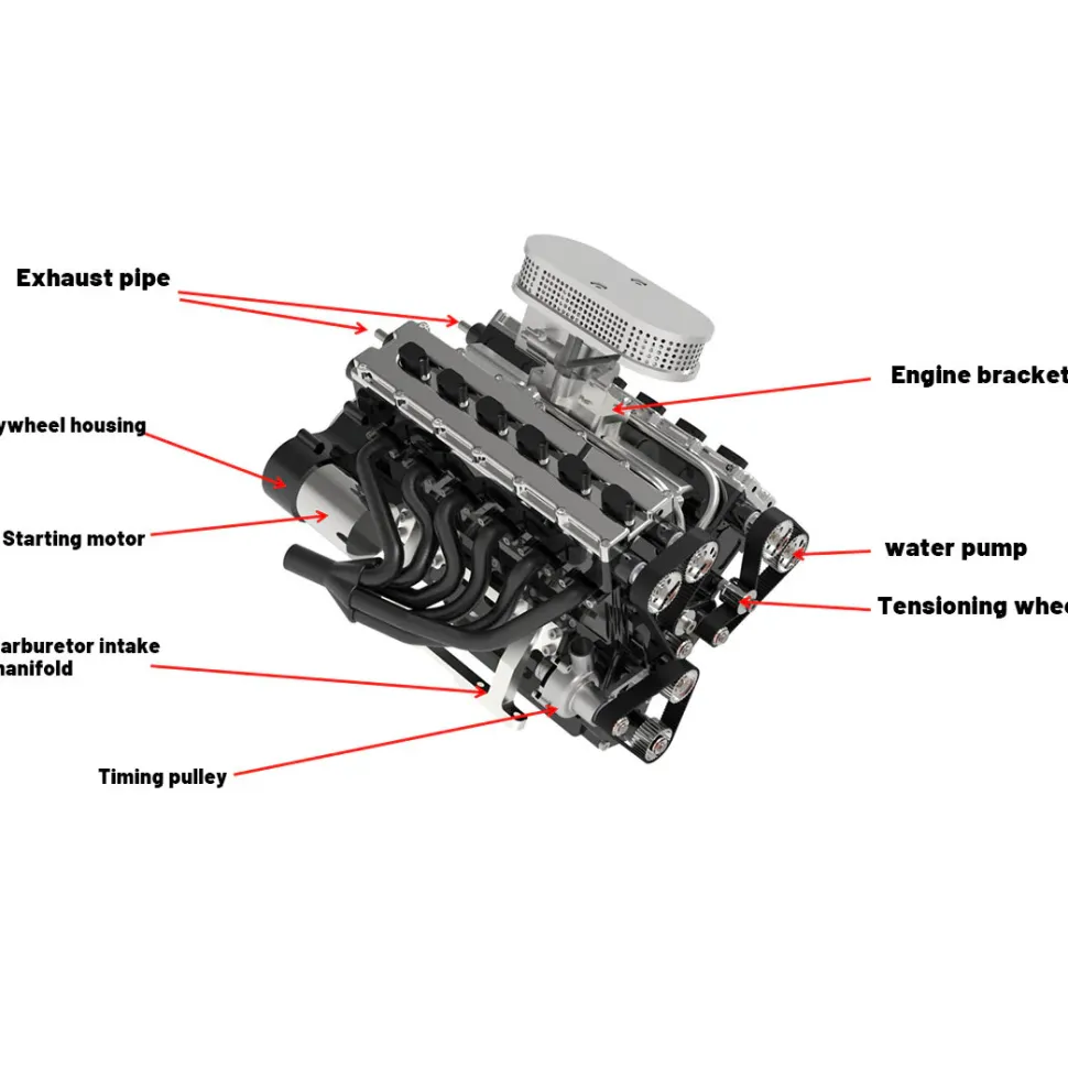 ENJOMOR V12 GS-V12 72CC DOHC Gasoline V12 Engine Model That Works with Starter Kit
