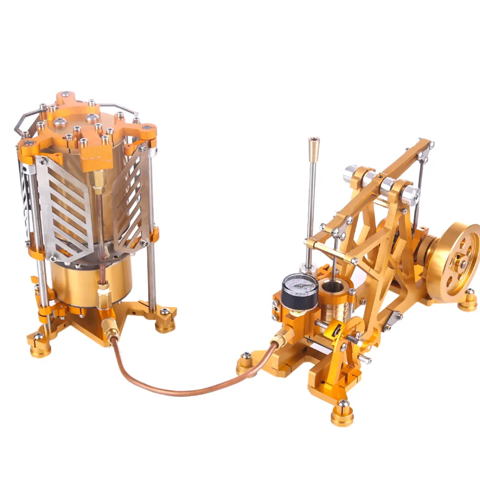 ENJOMOR Watt Steam Engine Reactor Model Steam Pump with Boiler Generator Scientific Educational Toys for Desktop Decor