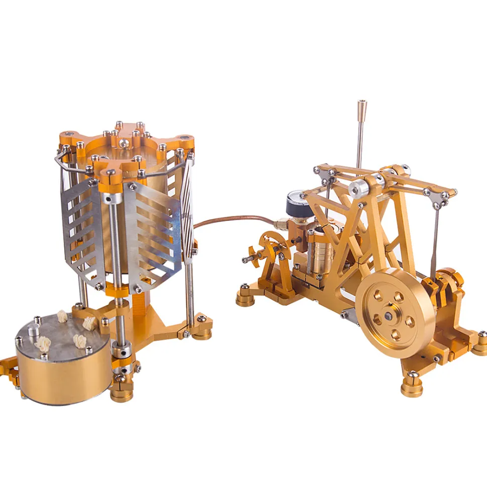 ENJOMOR Watt Steam Engine Reactor Model Steam Pump with Boiler Generator Scientific Educational Toys for Desktop Decor