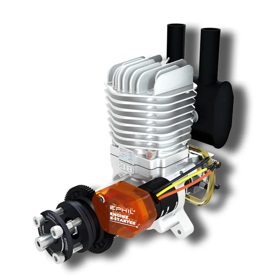 EPHIL XG-38cc-R Pro Electric Starter Glow Plug Two-Stroke Single Cylinder Side Exhaust Gasoline Engine Model for Fixed-Wing Aircraft Models