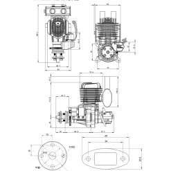 EPHIL XG-38cc-R Pro Electric Starter Glow Plug Two-Stroke Single Cylinder Side Exhaust Gasoline Engine Model for Fixed-Wing Aircraft Models