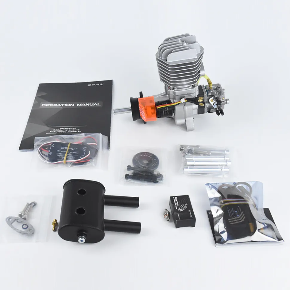EPHIL XG-38cc-R Pro Electric Starter Glow Plug Two-Stroke Single Cylinder Side Exhaust Gasoline Engine Model for Fixed-Wing Aircraft Models