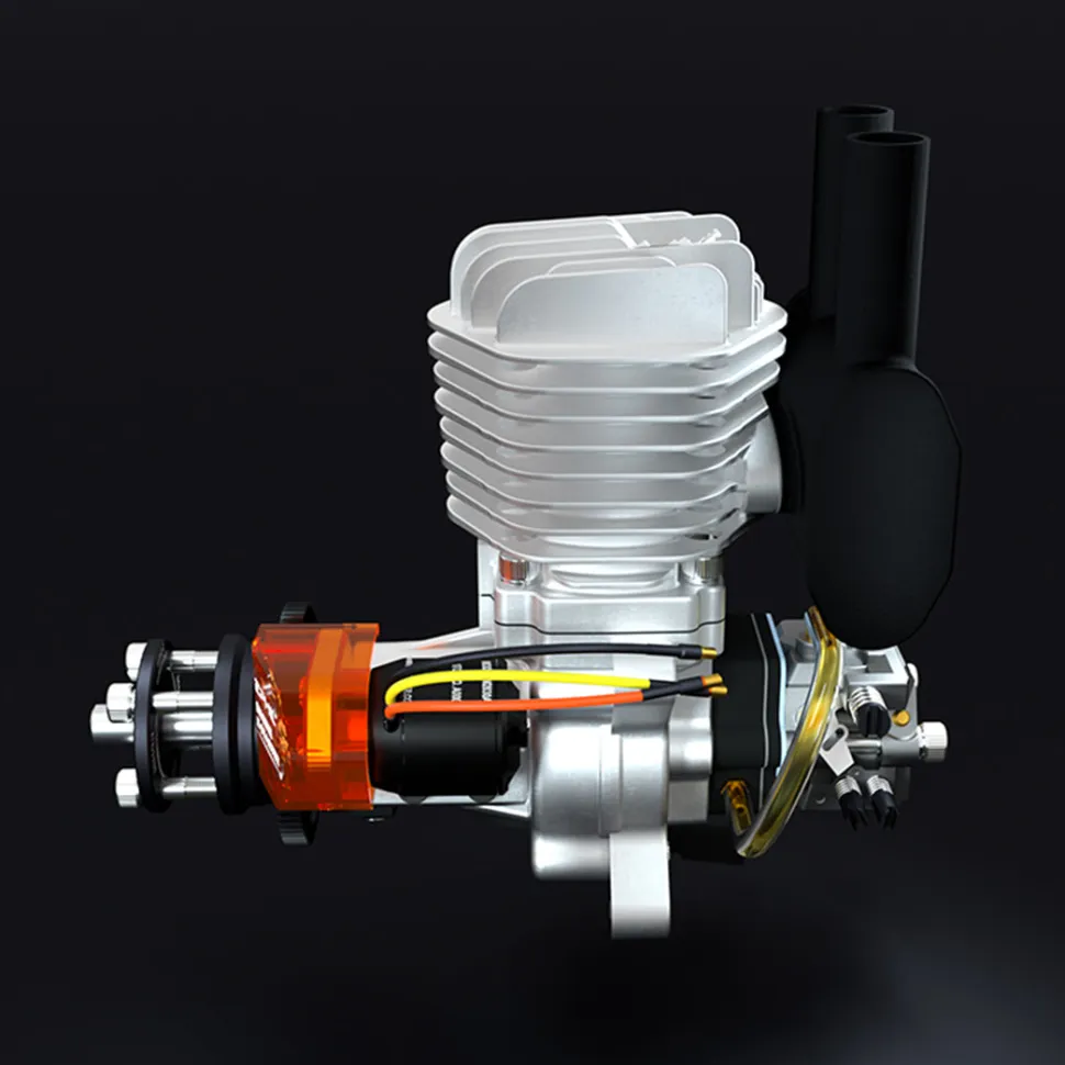 EPHIL XG-38cc-R Pro Electric Starter Glow Plug Two-Stroke Single Cylinder Side Exhaust Gasoline Engine Model for Fixed-Wing Aircraft Models