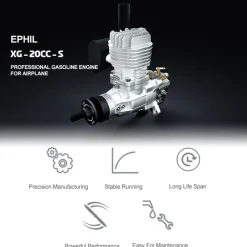 EPHIL XG-20cc-S Glow Plug Two-Stroke Single Cylinder Gasoline Engine Model for Fixed-Wing Aircraft Models