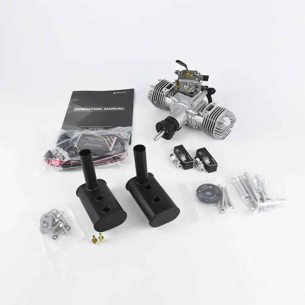 EPHIL XG-40cc-T Two-Stroke Twin-Cylinders Horizontally Opposed Gasoline Engine Model for Fixed-Wing Aircraft Models