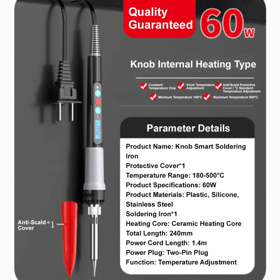 Fast Heating Ceramic Core Soldering Iron Kit for Home Repair Electronics