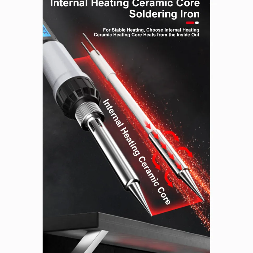 Fast Heating Ceramic Core Soldering Iron Kit for Home Repair Electronics