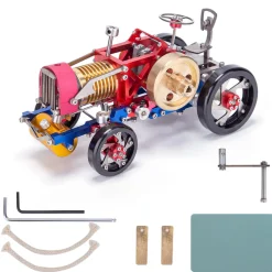 Flame Eater Vacuum Engine Stirling Wheel Tractor Model Educational Mechanical Vehicle Artwork
