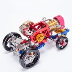 Flame Eater Vacuum Engine Stirling Wheel Tractor Model Educational Mechanical Vehicle Artwork