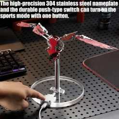 Flaming Shadow 3D Metal Mechanical Ornithopter Assembly Model Kit with Mechanical Transmission