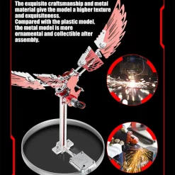 Flaming Shadow 3D Metal Mechanical Ornithopter Assembly Model Kit with Mechanical Transmission