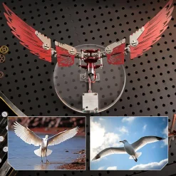 Flaming Shadow 3D Metal Mechanical Ornithopter Assembly Model Kit with Mechanical Transmission