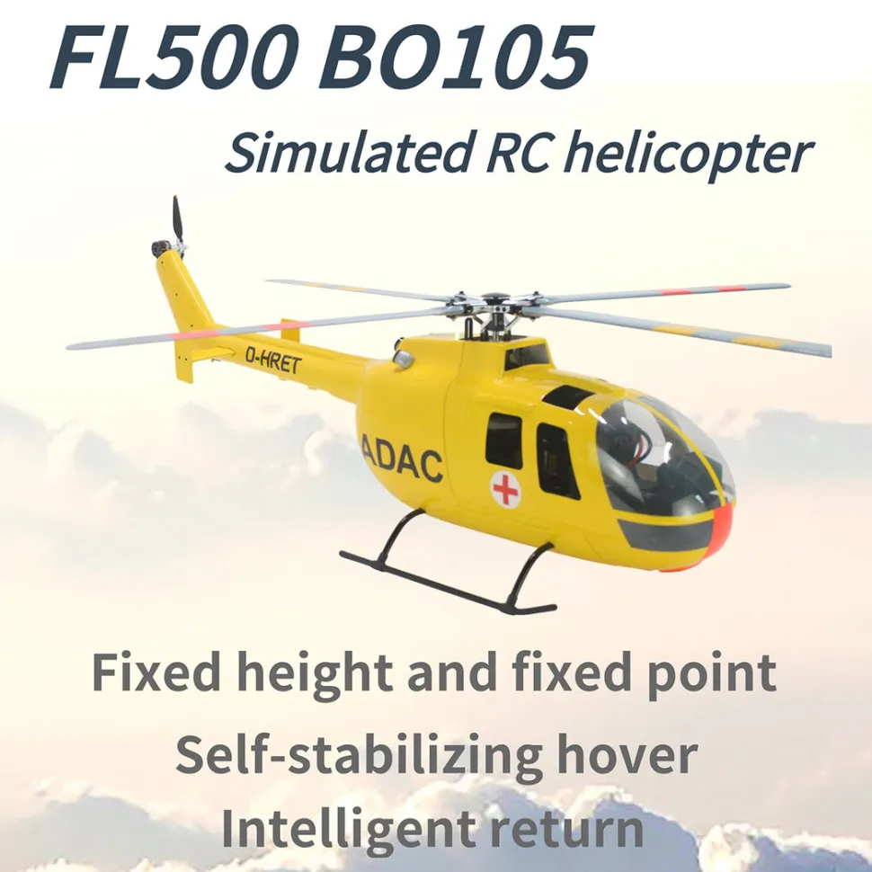 FL500 BO105 500-Class 2.4G 6CH Scale RC Helicopter with L7 Flight Controller & 4-Mode GPS Positioning