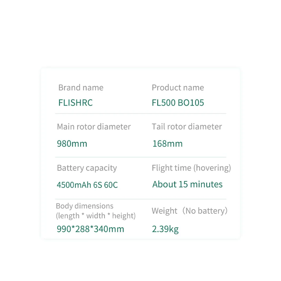 FL500 BO105 500-Class 2.4G 6CH Scale RC Helicopter with L7 Flight Controller & 4-Mode GPS Positioning