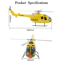FL500 BO105 500-Class 2.4G 6CH Scale RC Helicopter with L7 Flight Controller & 4-Mode GPS Positioning