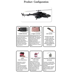 FLISHRC Airwolf Pro FL500 500-Class 6CH Scale RC Helicopter with L7 Flight Controller & 4-Mode GPS, 2.4GHz RTF