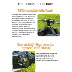 FLISHRC Airwolf Pro FL500 500-Class 6CH Scale RC Helicopter with L7 Flight Controller & 4-Mode GPS, 2.4GHz RTF