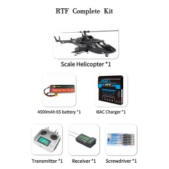 FLISHRC Airwolf Pro FL500 500-Class 6CH Scale RC Helicopter with L7 Flight Controller & 4-Mode GPS, 2.4GHz RTF