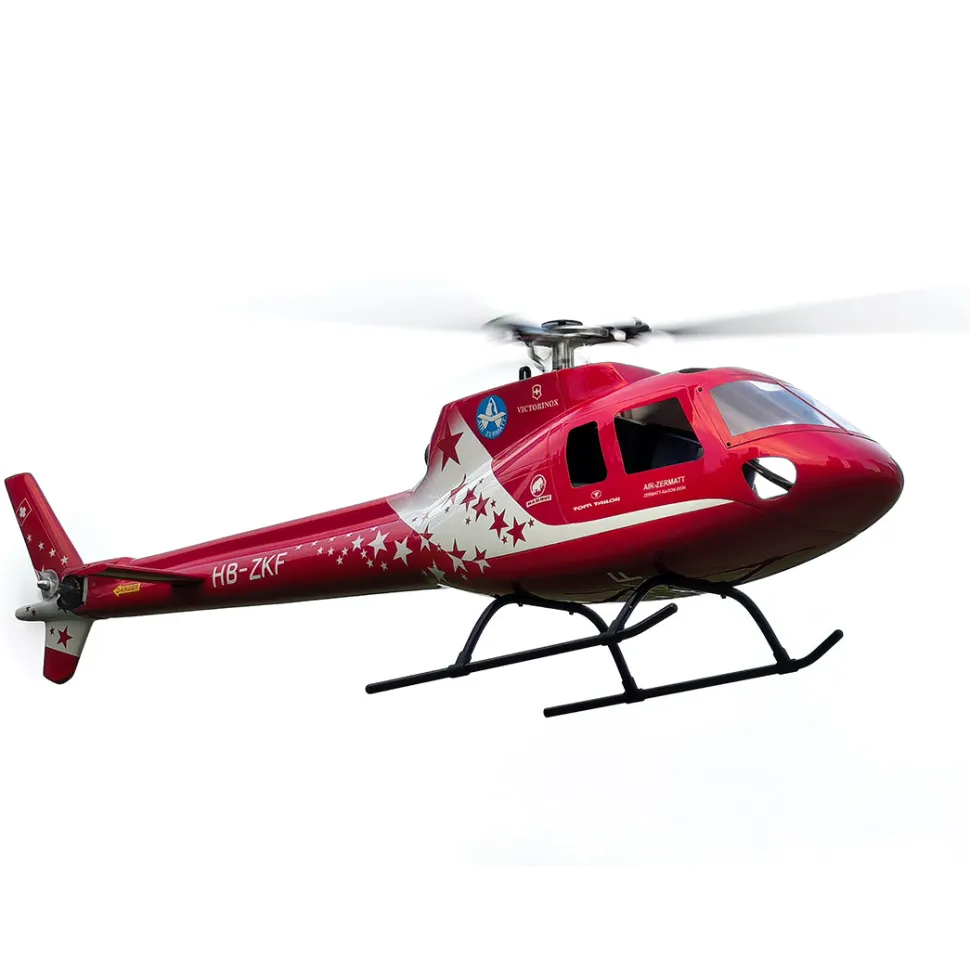 FLISHRC Eurocopter AS350 500-Class RC Helicopter 2.4G 6CH with L7 Flight Controller & 4-Mode GPS Positioning – RTF Version