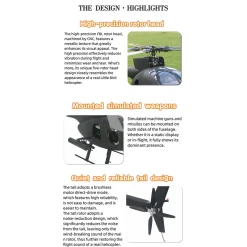 FLISHRC FL500 AH-6 Little Bird 500-Class 2.4G 6CH Scale RC Helicopter Model with L7 Flight Controller and 4-Mode Positioning GPS RTF