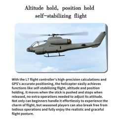 FLISHRC FL500 Bell AH-1 Cobra 500-Class 2.4GHz 6CH Scale RC Helicopter with L7 Flight Controller, 4-Mode GPS Positioning, Realistic Cockpit – RTF Remote Control Helicopter