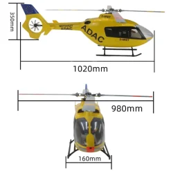 FLISHRC FL500 EC135 500-Class 2.4GHz 6CH Scale RC Helicopter – L7 Flight Controller & 4-Mode GPS Precision Positioning (RTF)
