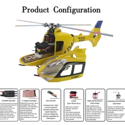 FLISHRC FL500 EC135 500-Class 2.4GHz 6CH Scale RC Helicopter – L7 Flight Controller & 4-Mode GPS Precision Positioning (RTF)